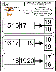 okul öncesi sıradaki sayıyı bulma çalışma sayfaları